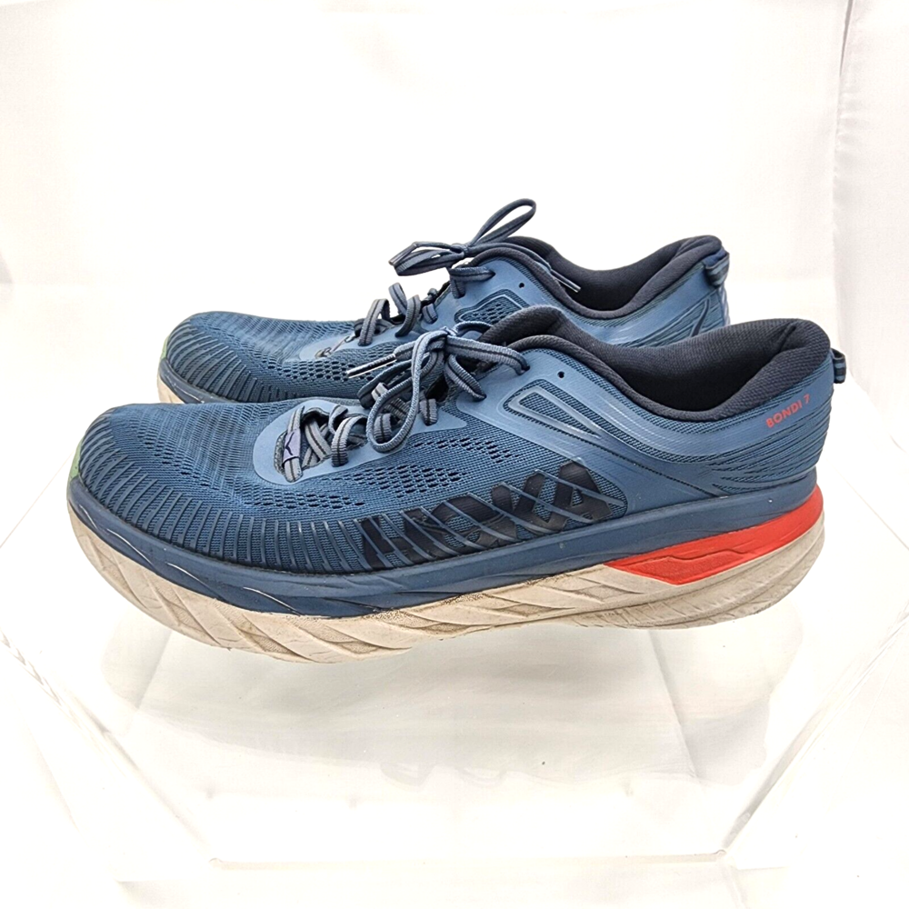 Hoka One One Bondi 7 1110518/RTOS Men 12 Blue Road Running Sneakers No Insoles